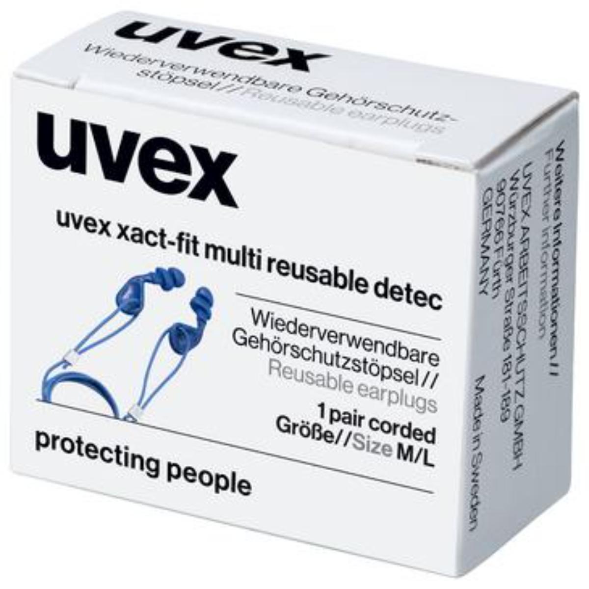 Uvex Mehrwegstöpsel xact-fit mit Kordel Minibox Größe M/L - 50 Paar