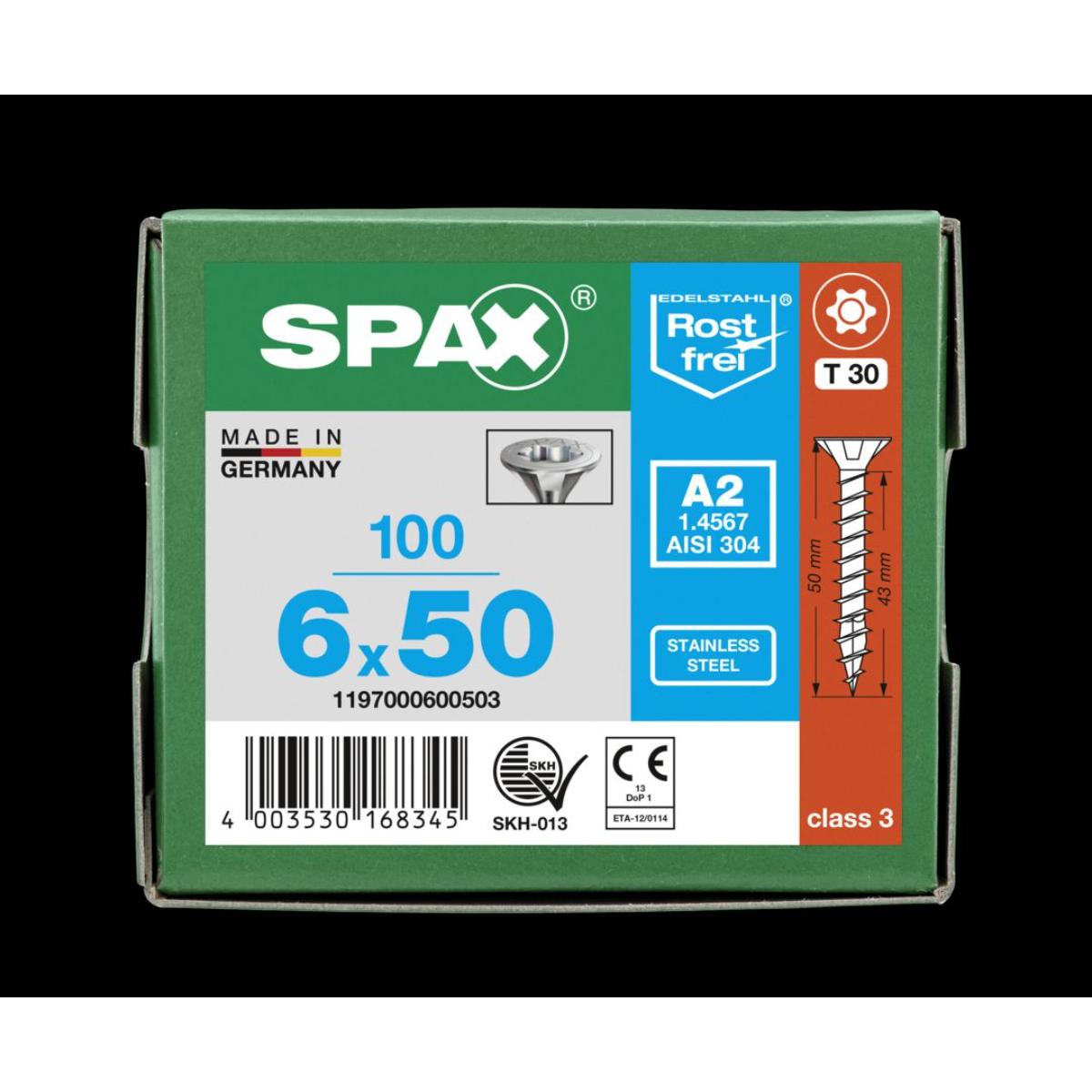 SPAX A2 Senkmultikopf T-Star Plus T30 Vollgewinde, 100 Stück