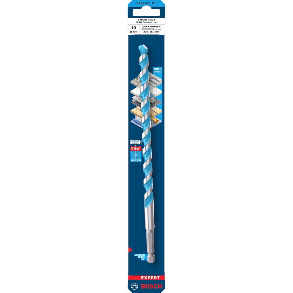 Bosch EXPERT HEX-9 Multi Construction Bohrer, 10 x 200 x 250 mm