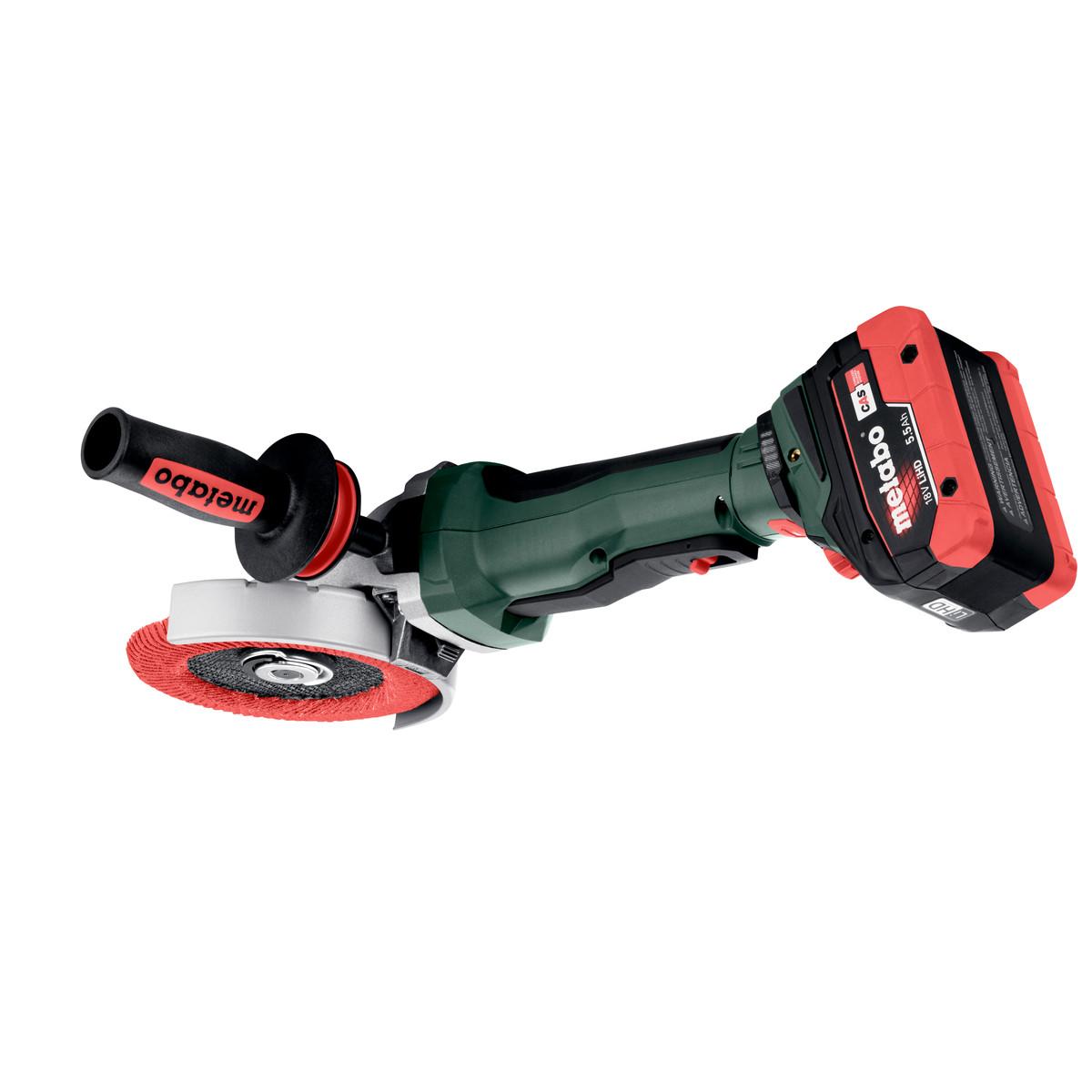 Metabo Akku-Flachkopf-Winkelschleifer WVBF 18 LTX BL 15-125 Quick, metaBOX 165 L