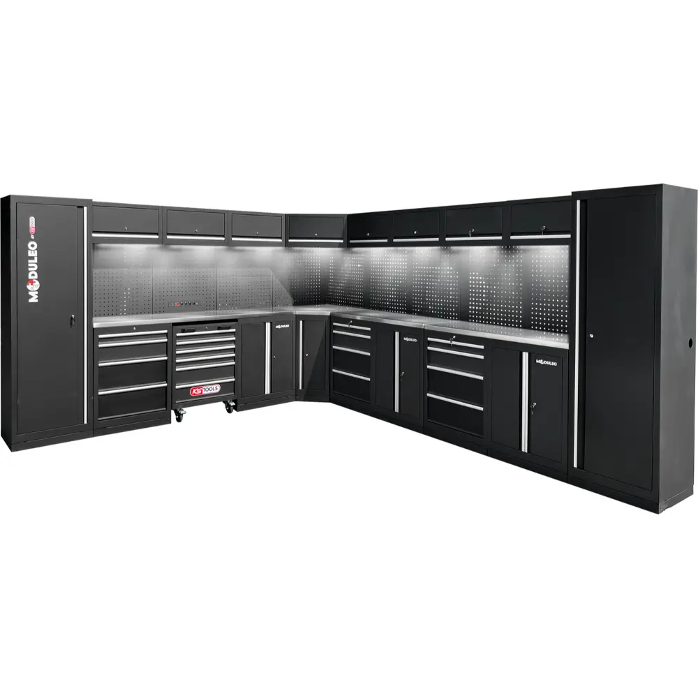 KS TOOLS Werkstatt-Schranksystem, L-Form, 3400 x 4080 mm, Variante 2