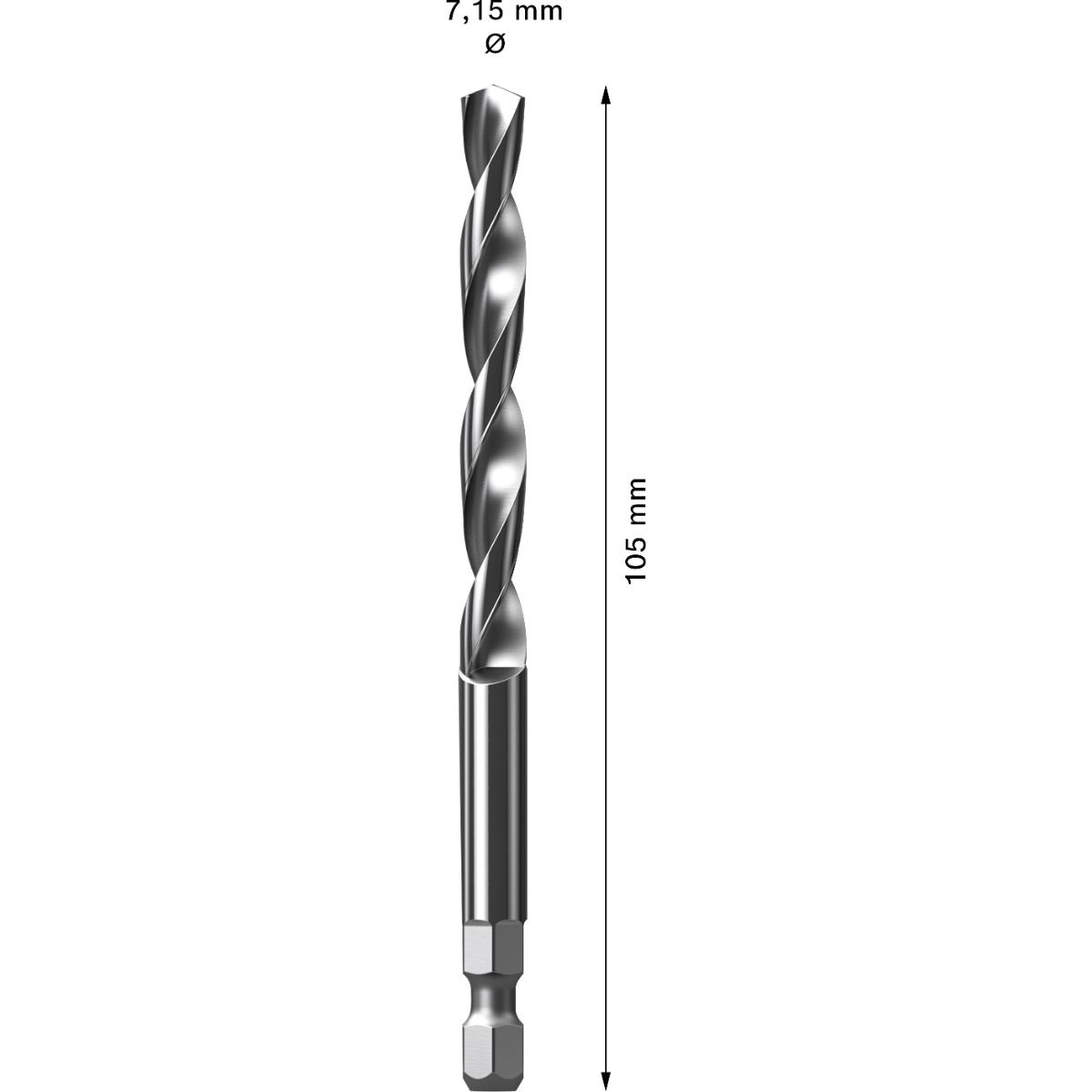 Bosch Zentrierbohrer für EXPERT Power Change Plus, HSS-G, Ø7.15 x 60 x 105 mm