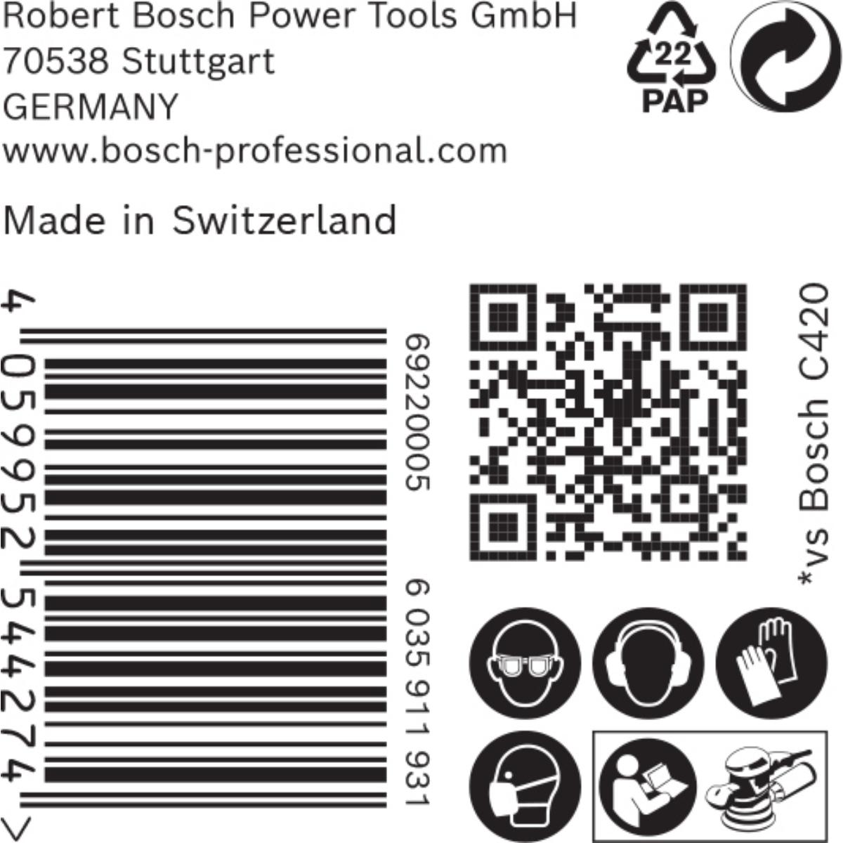 Bosch Expert C470 Schleifpapier für Exzenterschleifer ohne Löcher - 50 Stück