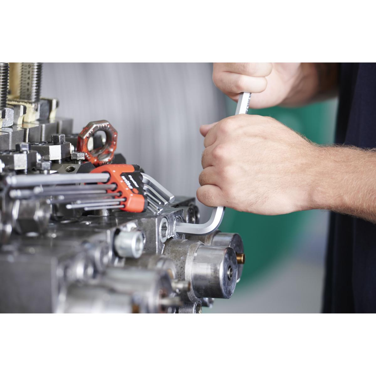 Wiha Stiftschlüssel Set im ErgoStar Halter Sechskant-Kugelkopf MagicRing 9-teilges Set mattverchromt in SB-Kartonverpackung