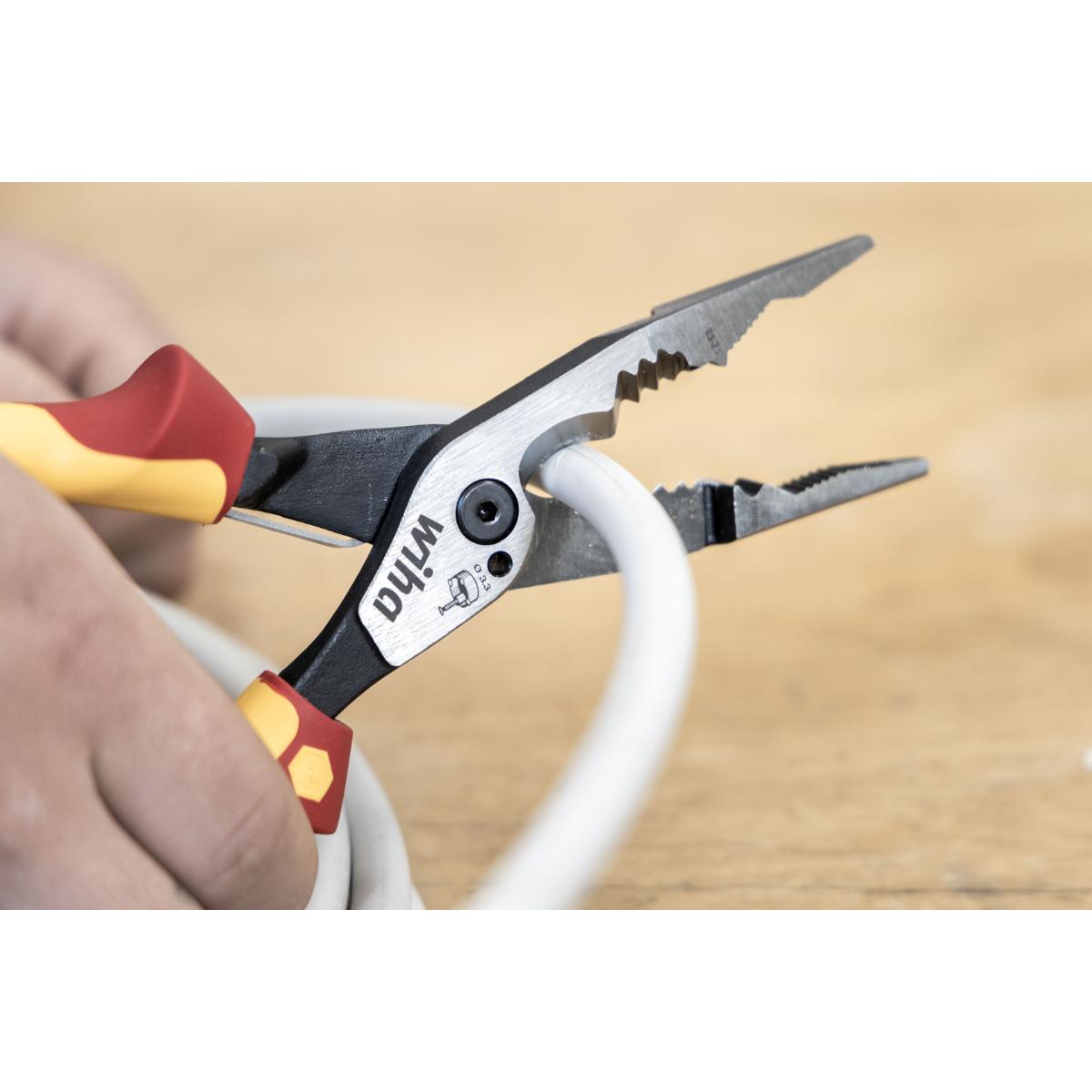 Wiha Multifunktionszange 8in1 Industrial electric mit ein- und ausschaltbarer Öffnungsfeder