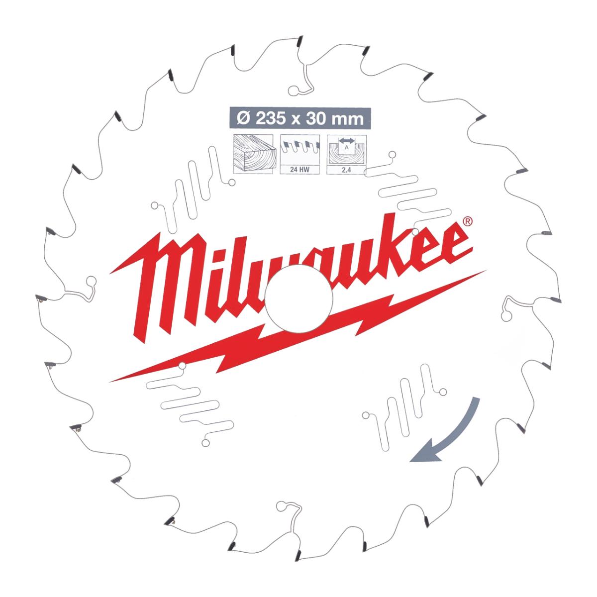 Milwaukee - Kreissägeblatt f. Holz 235/30 mm 24 Z - 4932471305