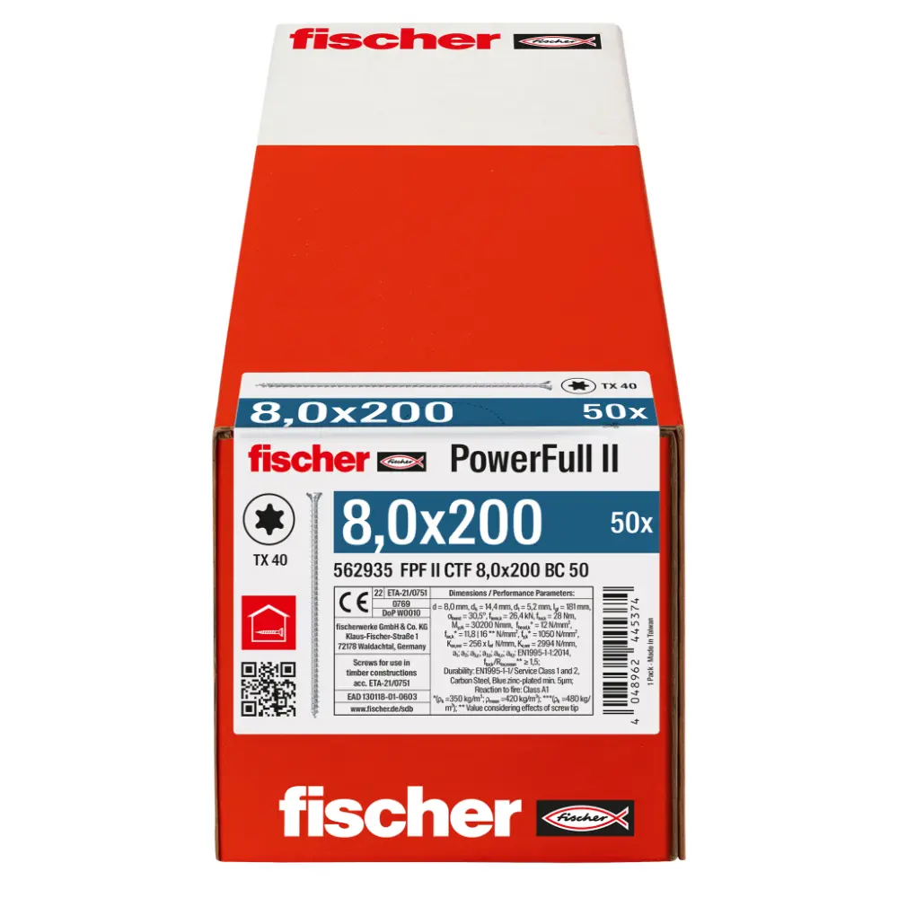 Fischer Vollgewindeschraube 8,0x200 PowerFull FPF II CTF 8 BC