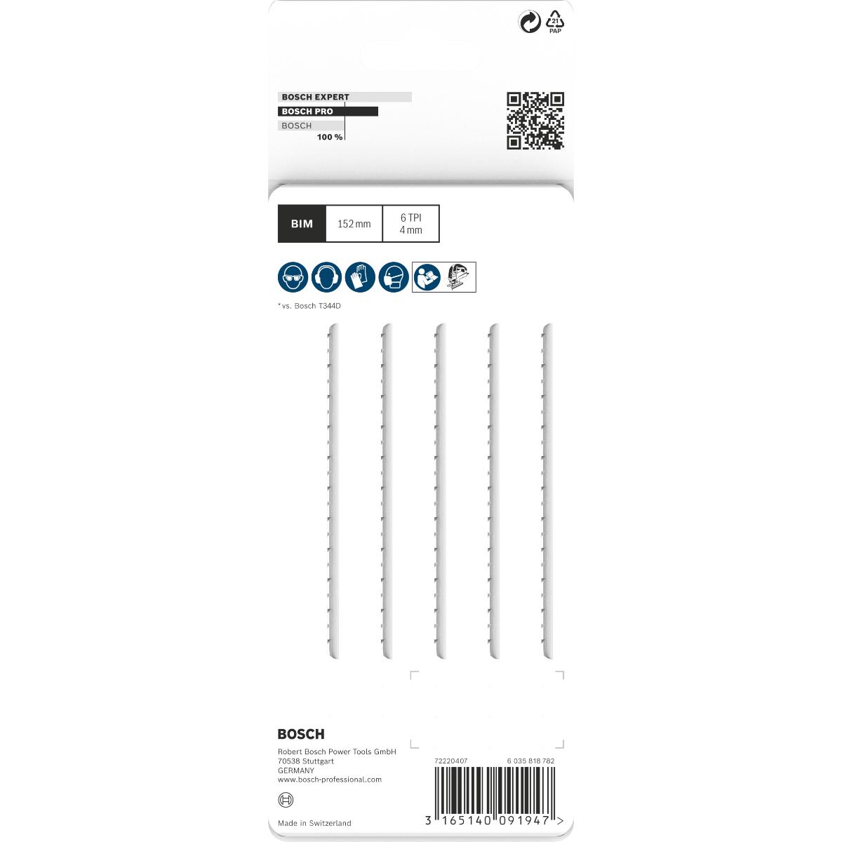 Bosch PRO Stichsägeblatt T 344 DF Speed for Hard Wood