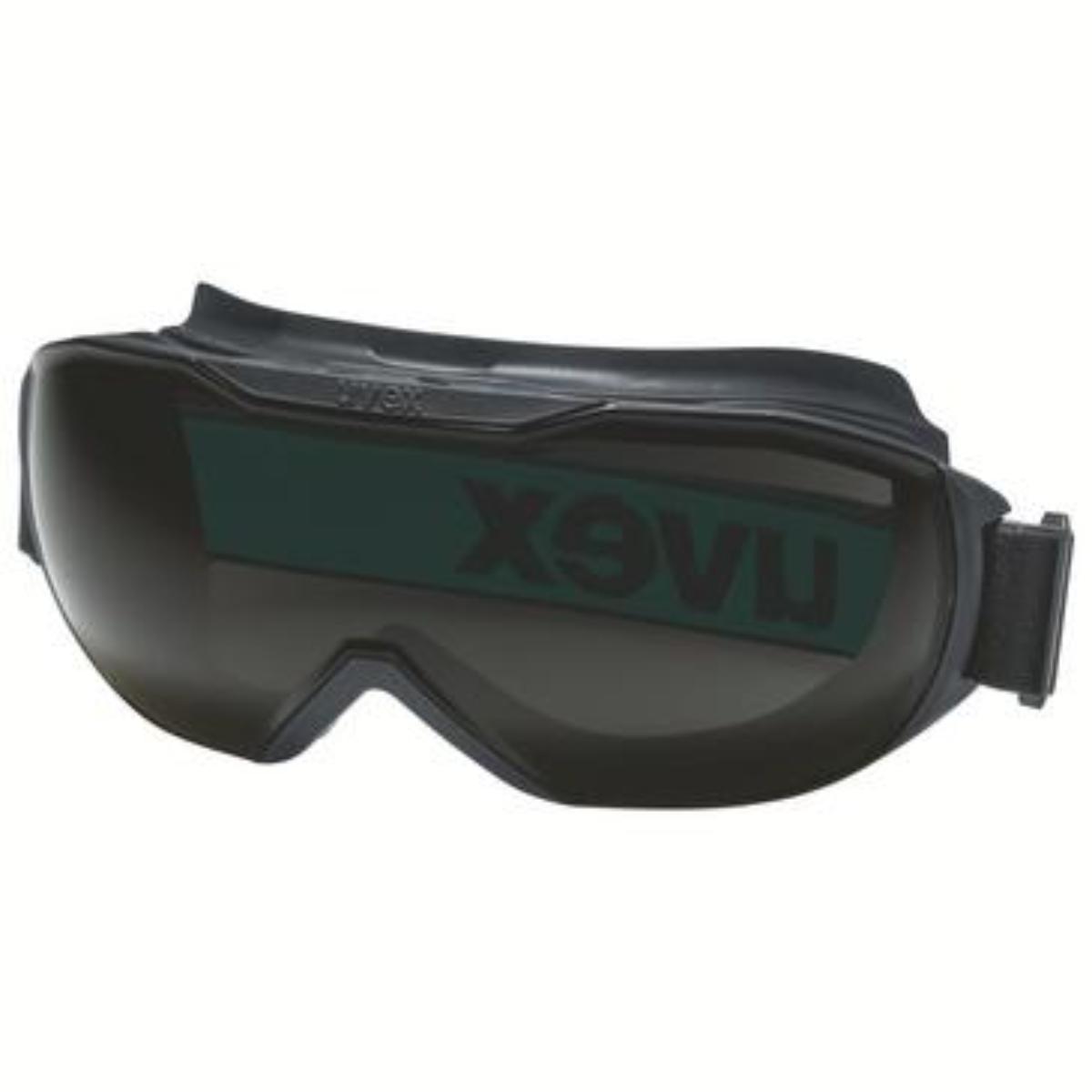 Uvex megasonic Schweißerschutzvollsichtbrille innen beschlagfrei, außen kratzfest & robust gegen Funken, Schweißerschutzstufe 5 schwarz/grün
