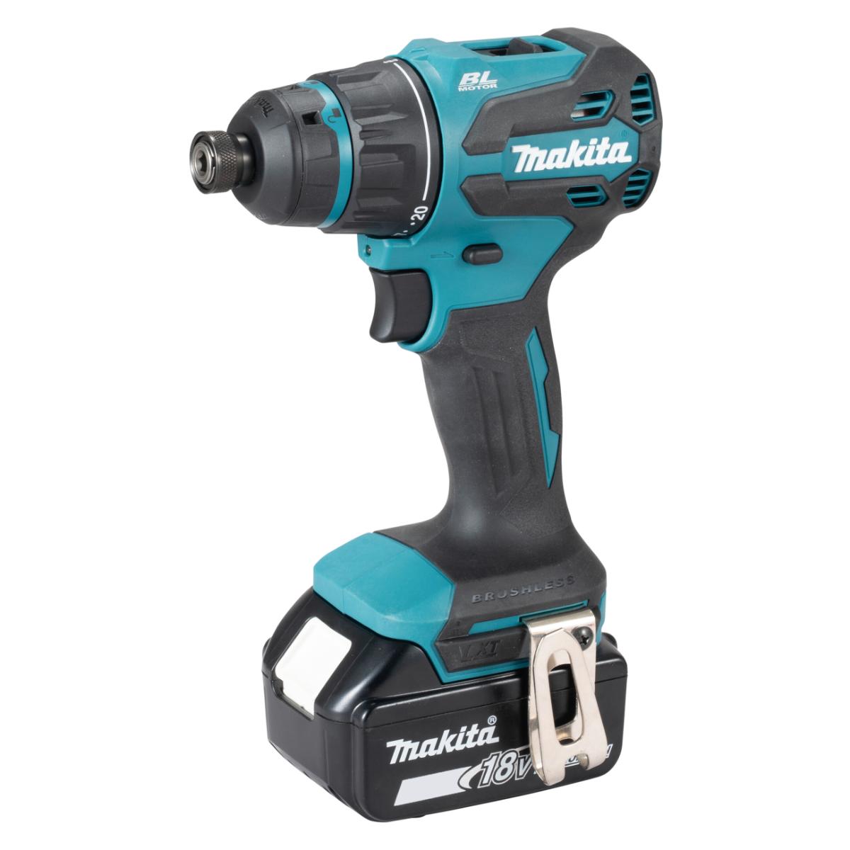 Makita Akku-Bohrschrauber mit Wechselkopfsystem inklusive 4-Kopfaufnahmen LXT 18V - DDF491ZJ01
