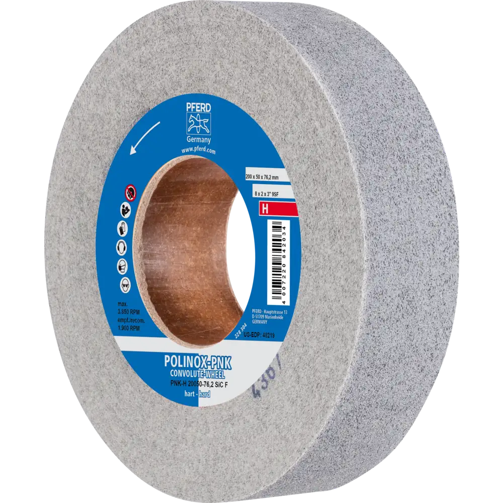 PFERD TOOLS POLINOX Gewickeltes Vlies-Rad PNK Hart SIC Fein für Finish
