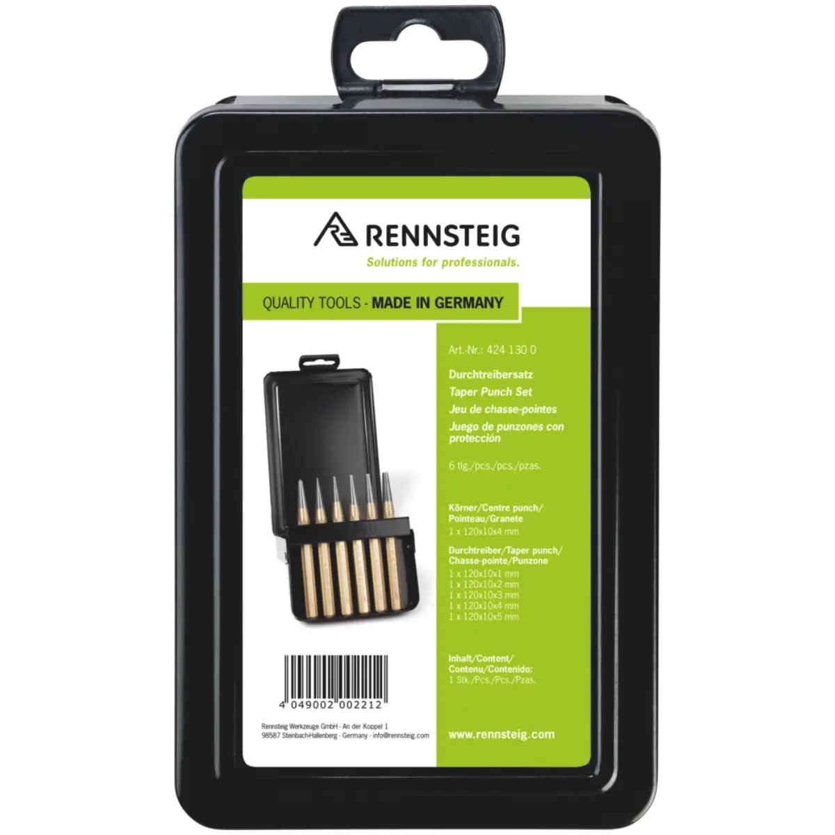Rennsteig Durchtreibersatz in Metallkassette SB