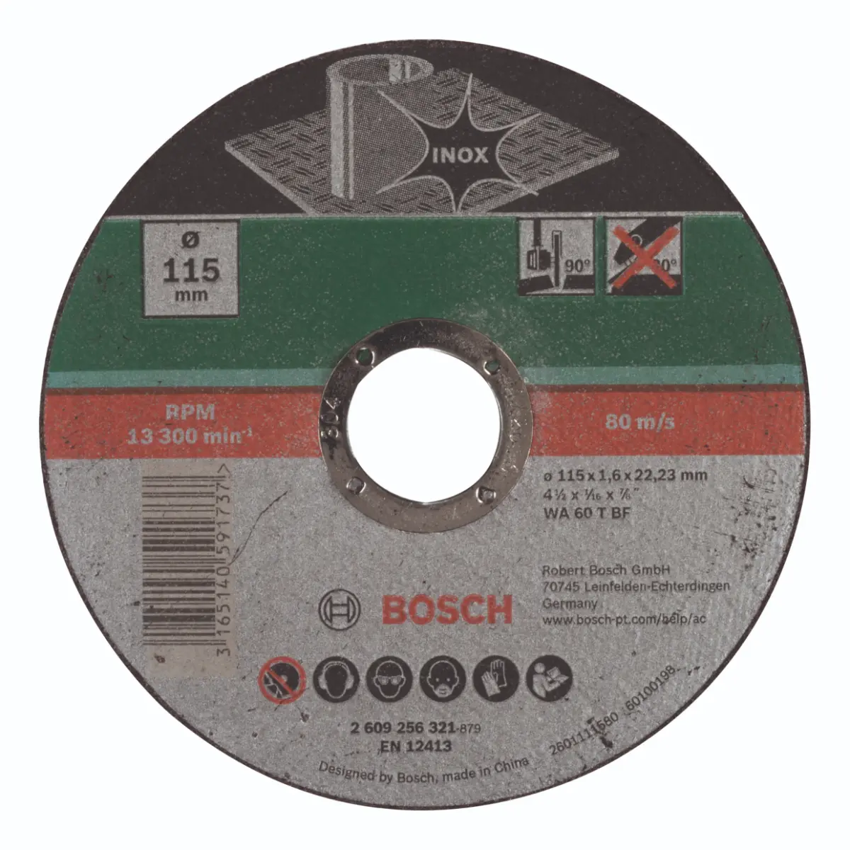 Bosch Trennscheibe gerade, Inox D= 115 mm, Dicke= 1,6 mm
