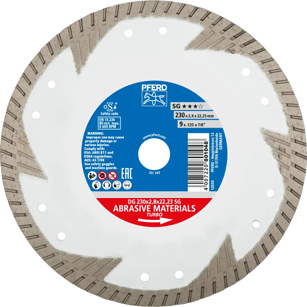 PFERD TOOLS Diamant-Trennscheibe DG SG zum Trennen von Stein/Beton