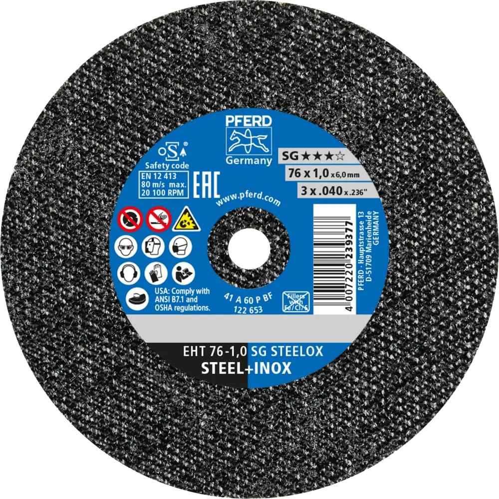 PFERD TOOLS Klein-Trennscheibe EHT gerade Leistungslinie SG STEELOX für Stahl/Edelstahl