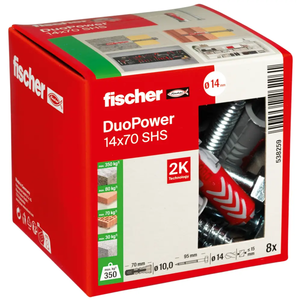 Fischer Universaldübel DuoPower 14x70 S mit Schraube