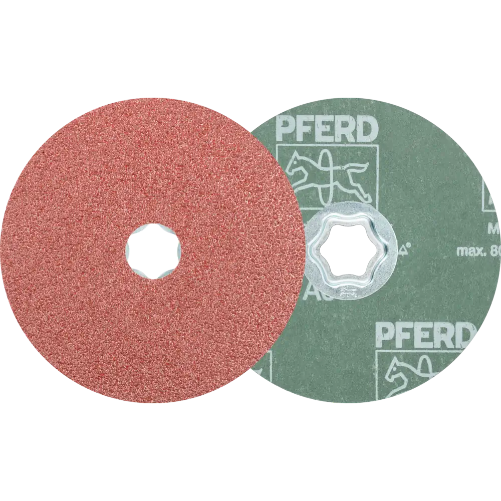 PFERD TOOLS COMBICLICK Korund Fiberscheibe für universelle Anwendungen, 10 Stück