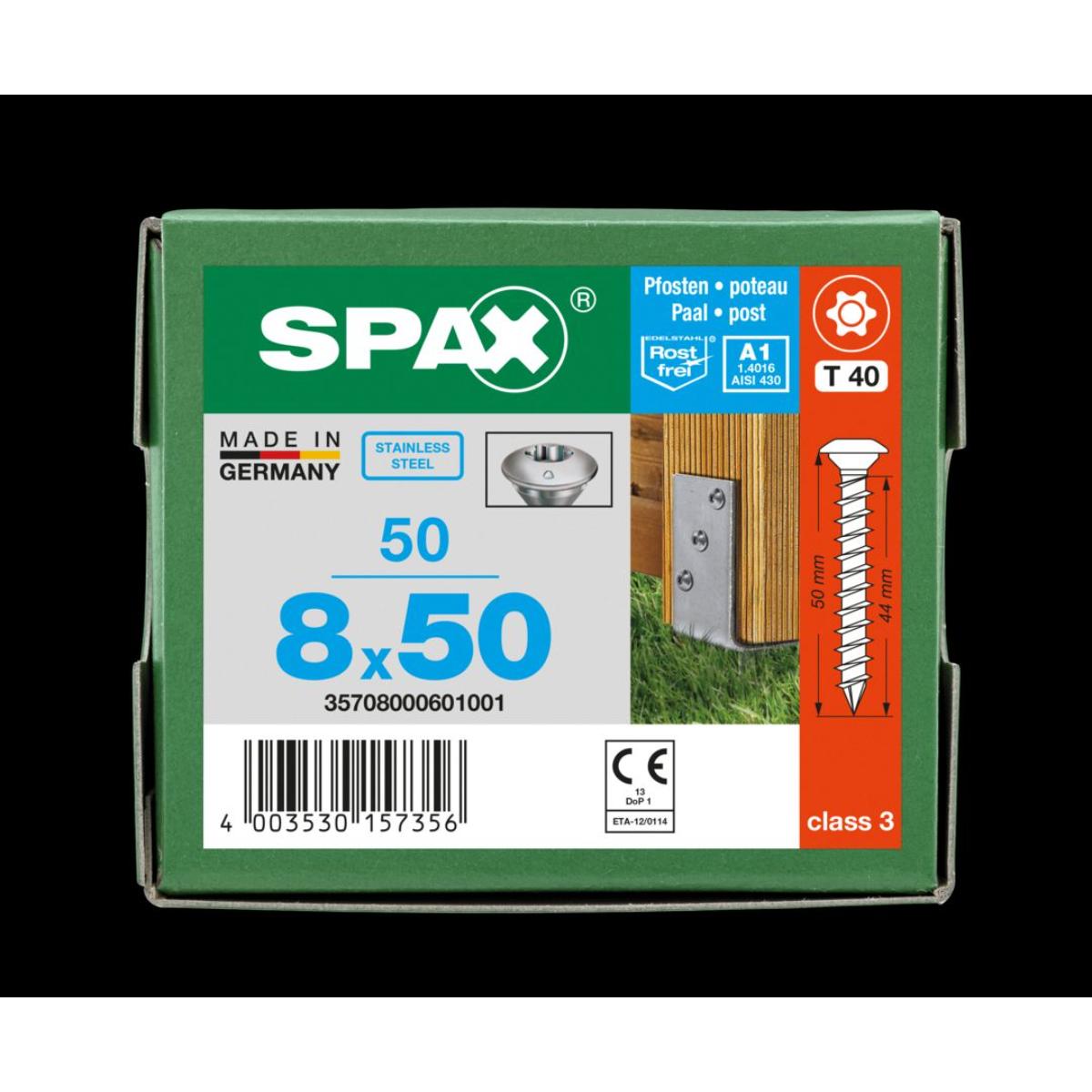 SPAX-S A1 Pfostenschraube Sonderkopf T-Star Plus T40 Cut, 50 Stück