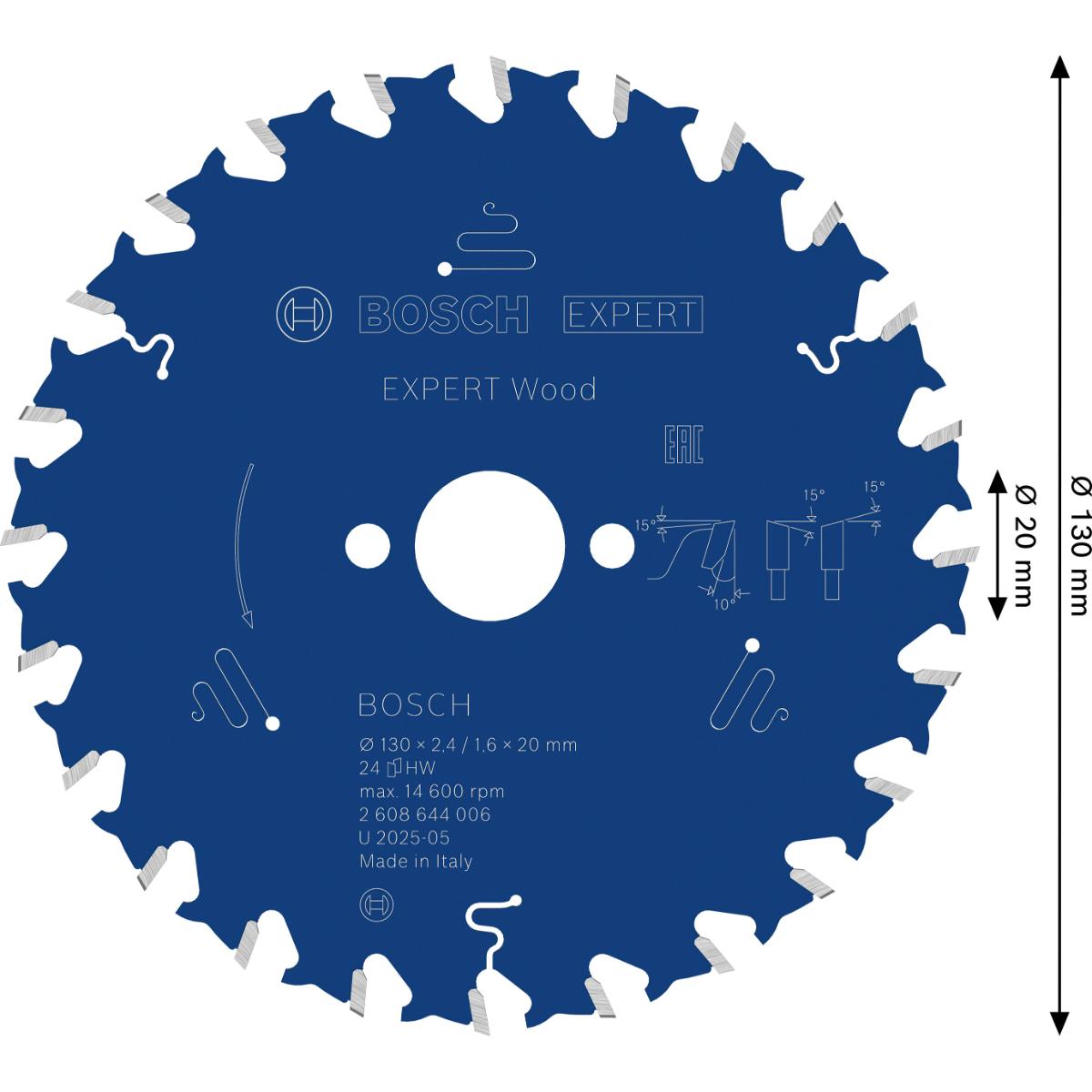 Bosch Kreissägeblatt Expert for Wood ø 130 mm