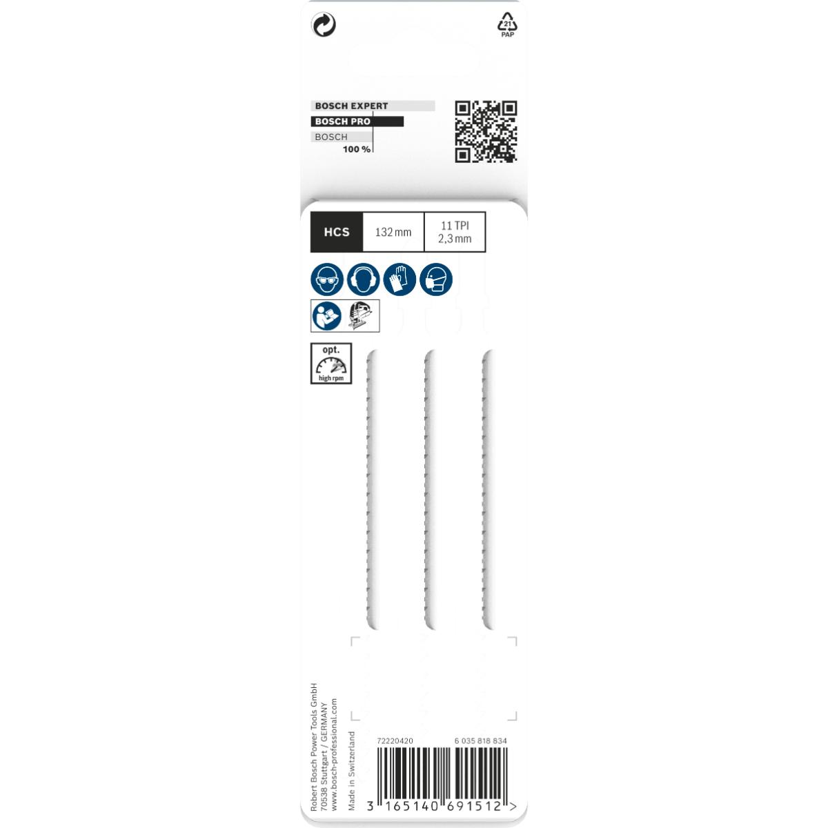 Bosch PRO Stichsägeblatt T 302 H Clean for PVC
