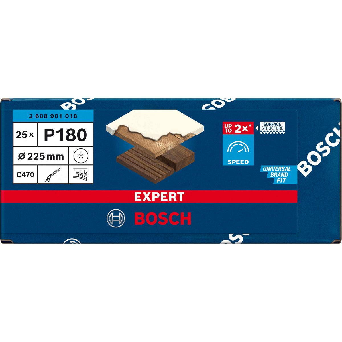 Bosch Expert C470 Schleifpapier für Exzenterschleifer 225 mm 9 Löcher - 50 Stück