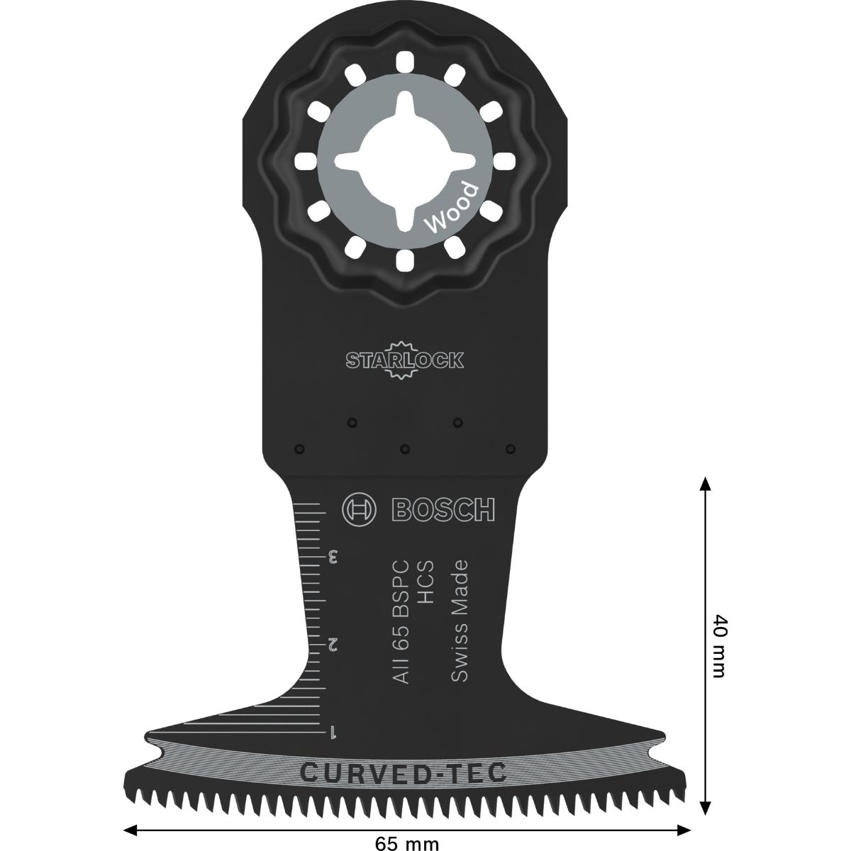 Bosch AII 65 BSPC Holz Tauchsägeblatt, Starlock, 65 x 40 mm, 1-Stück