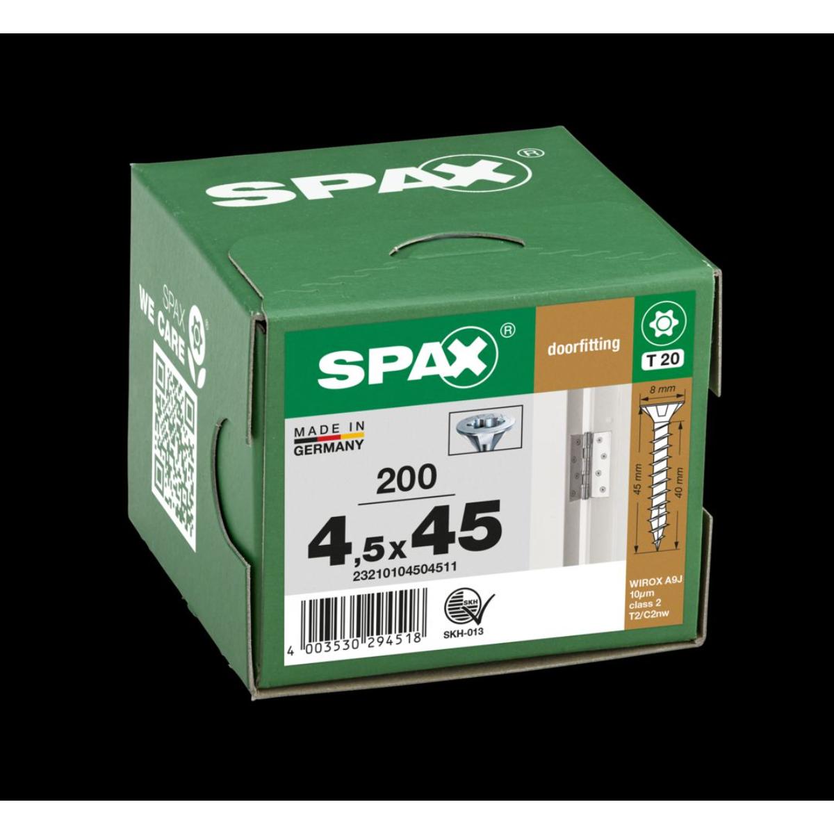 SPAX SENKMULTIKOPF KLEINER KOPF T-STAR PLUS T20 VOLLGEWINDE WIROX 200 Stück