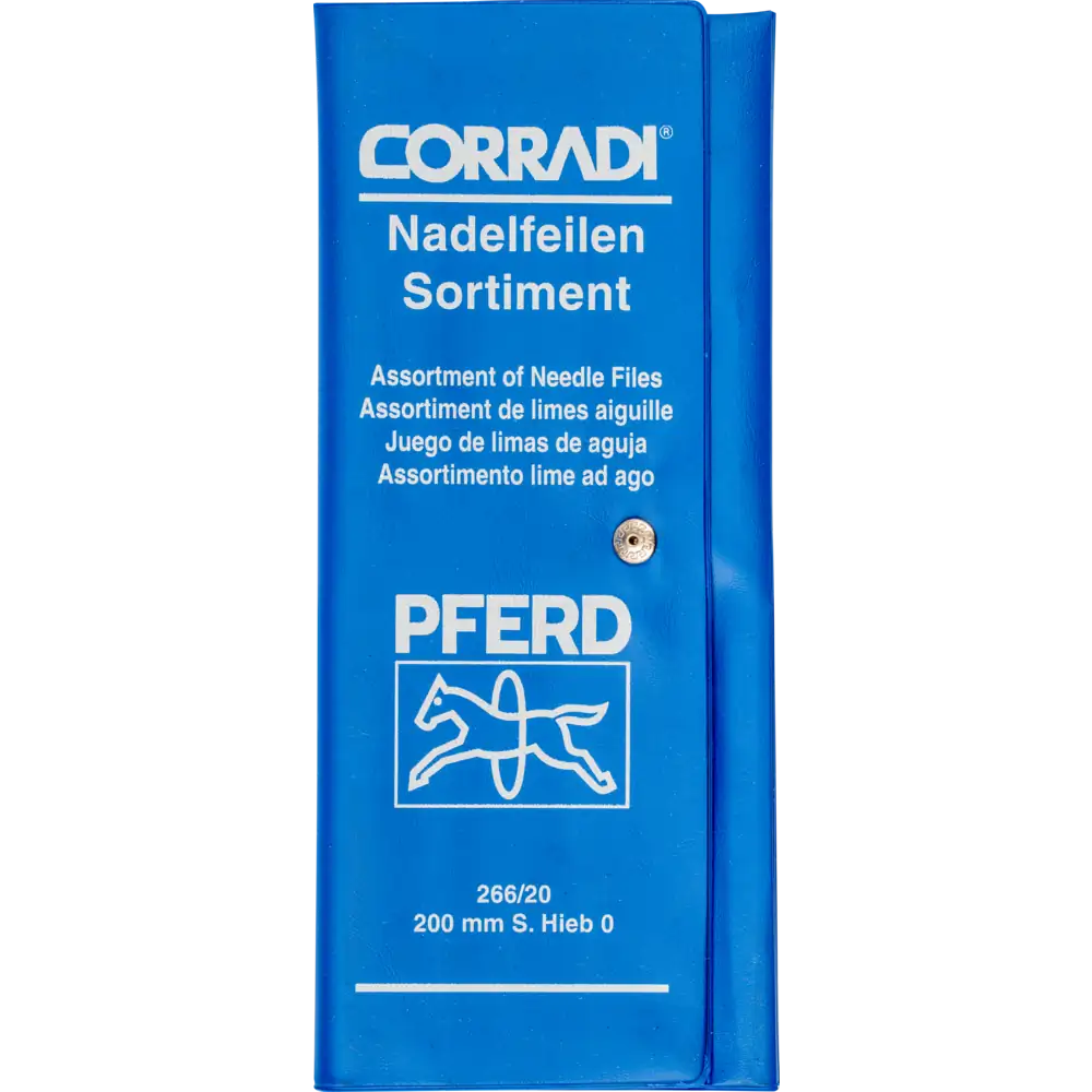 PFERD TOOLS Präzisions-Nadelfeilen-Set 12-tlg. in Rolltasche 200mm Schweizer Hieb 0, grob