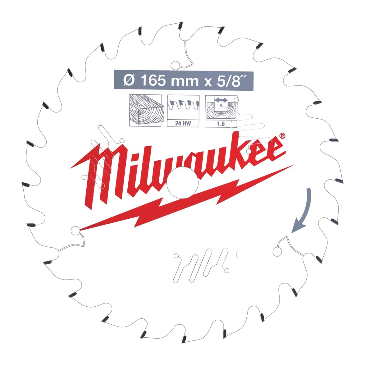 Milwaukee - Kreissägeblatt 165/15,87 mm 24Z Holz - 4932471311