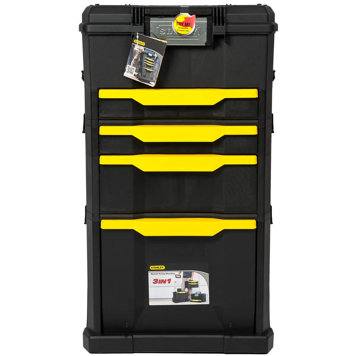 STANLEY Rollende Werkstatt 48,8x86,6x34,8cm 3 tragbare Werkzeugboxen robust