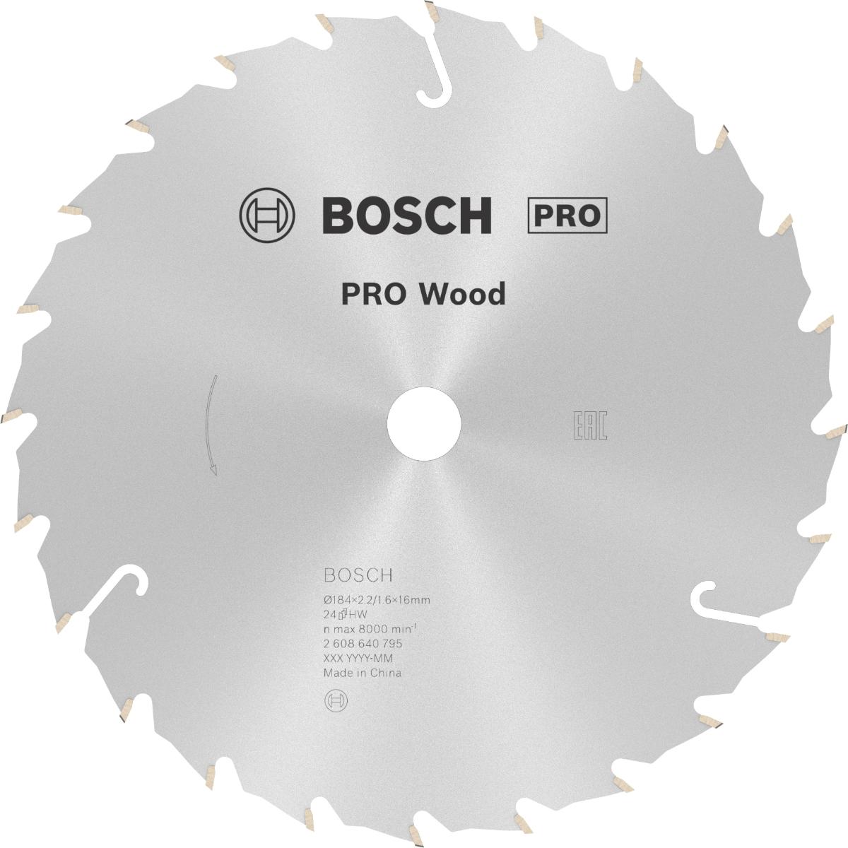 Bosch PRO Kreissägeblatt Speedline Wood, 184 x 16 x 2,2 mm, 24 Zähne