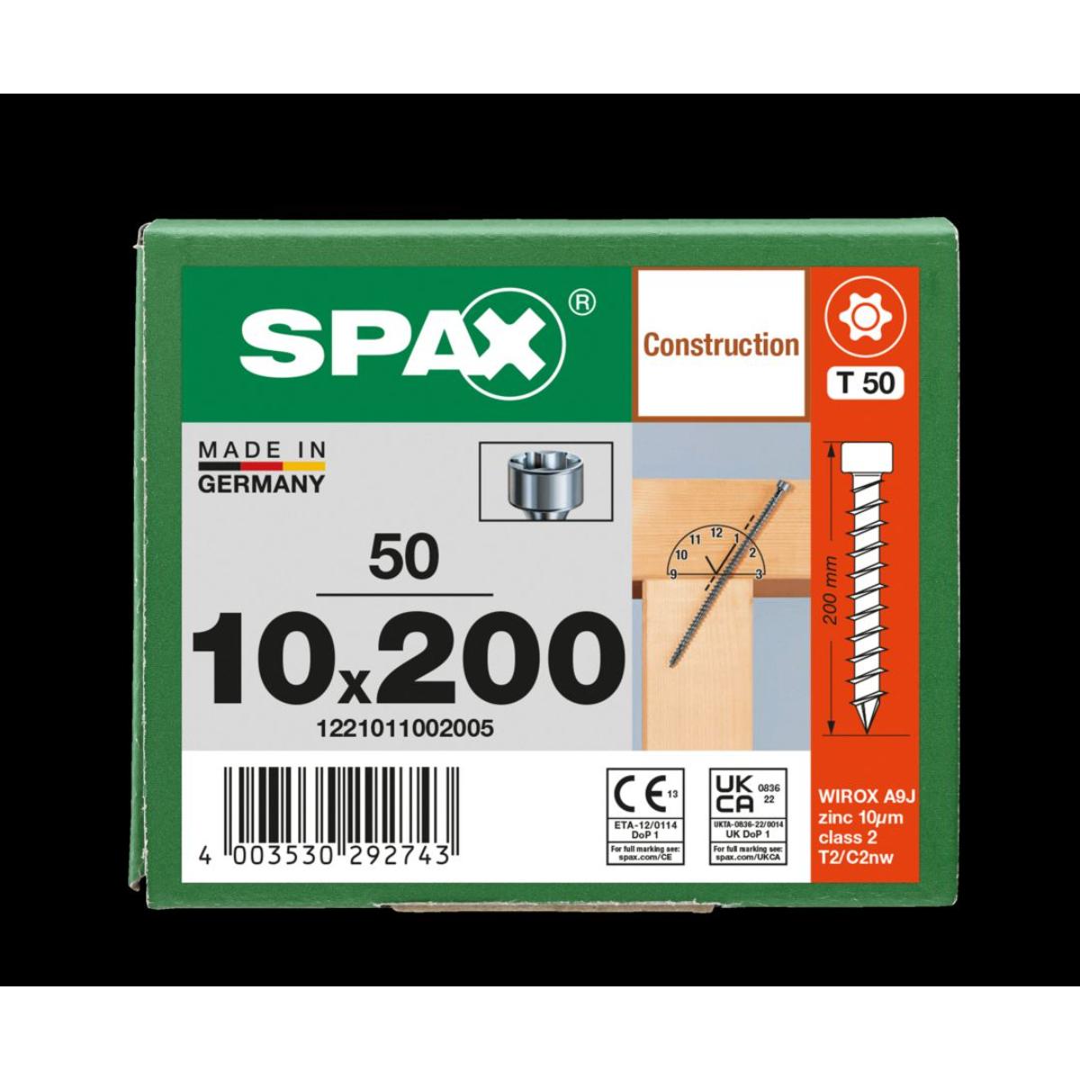 SPAX ZYLINDERKOPF T-STAR PLUS T50 VOLLGEWINDE CUT WIROX 50 Stück