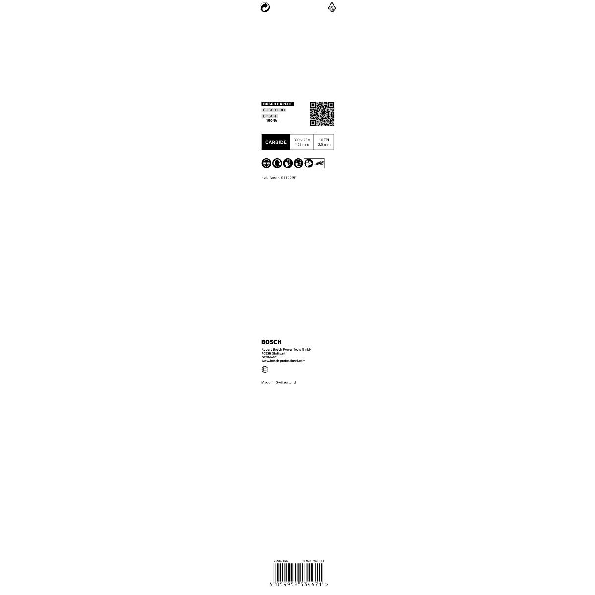 Bosch EXPERT ‘Medium-Thick Tough Metal’ S 1255 HHM Säbelsägeblatt