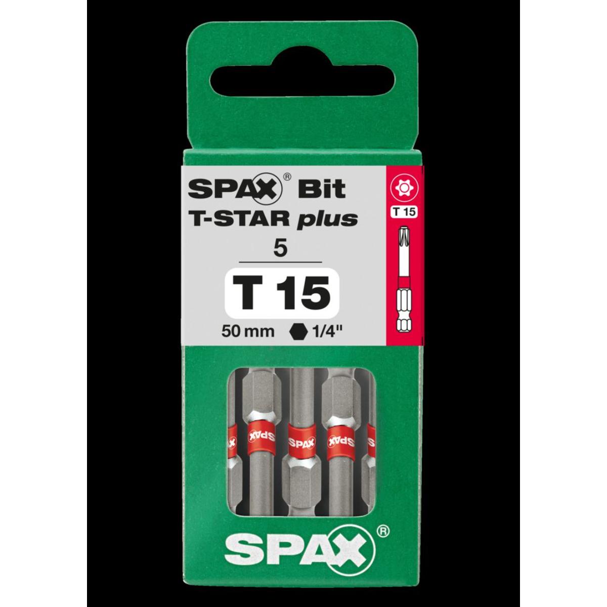 SPAX Bit T-Star Plus T15 50mm, 5 Stück