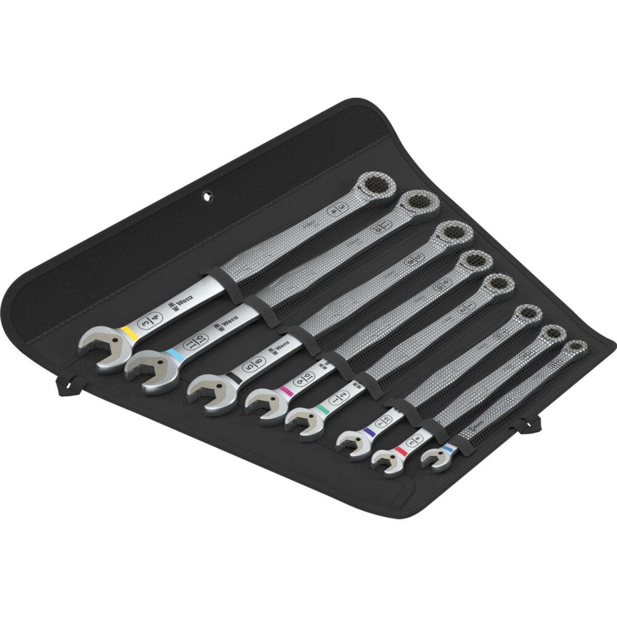 Wera 6007 Joker Imperial 8-stelliges Set Maul-Ringratschenschlüssel-Satz, zöllig