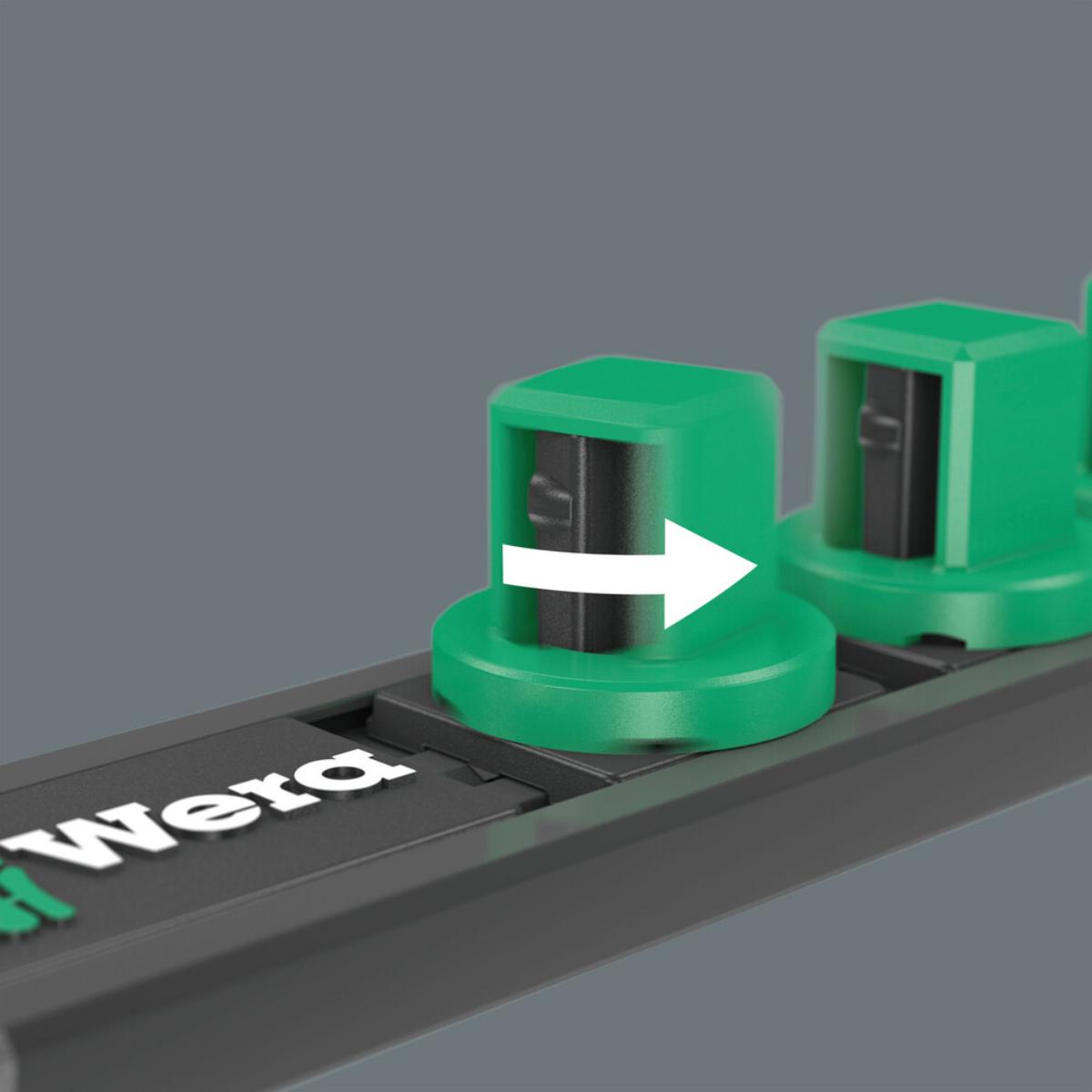05005591001we Wera 9661 Nuss-Magnetleiste B Impaktor Deep Imperial 1 Steckschlüsseleinsatz-Satz, 3/8 zoll-Antrieb, 9-teiliges Set