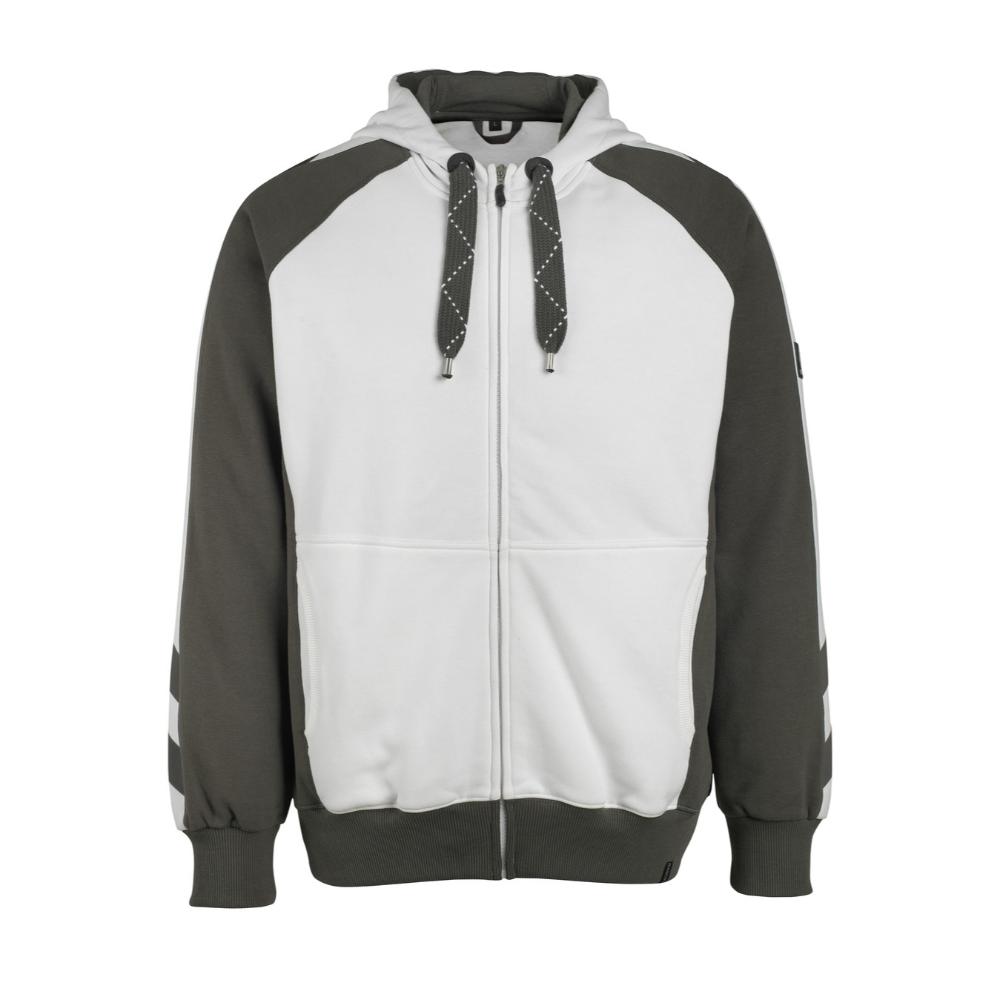 MASCOT Wiesbaden Kapuzensweatshirt mit Reißverschluss UNIQUE Weiß / Dunkelanthrazit