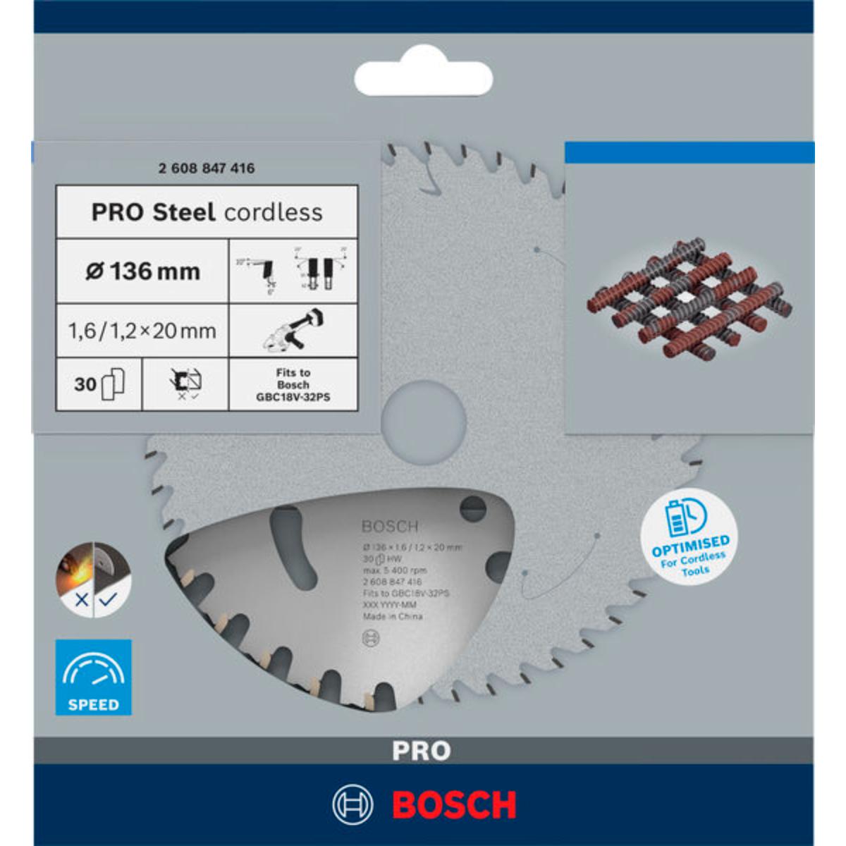 Bosch PRO Steel Akku-Bewehrungsstahlschneider, 136 x 1,6/1,1 x 20. Für Armierungsschneider