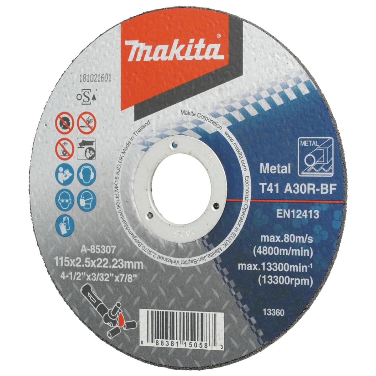 Makita Trennscheibe Stahl Ø 115 mm 2,5 mm A30R Stahl OSA EN12413 1 Stück
