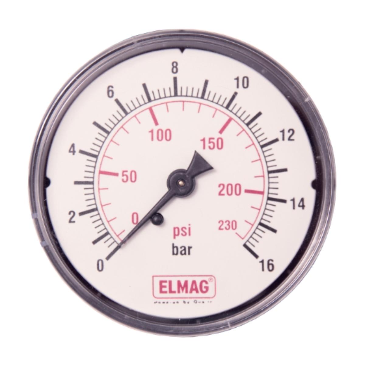 ELMAG Druckmanometer Metallgehäuse 0-16 bar