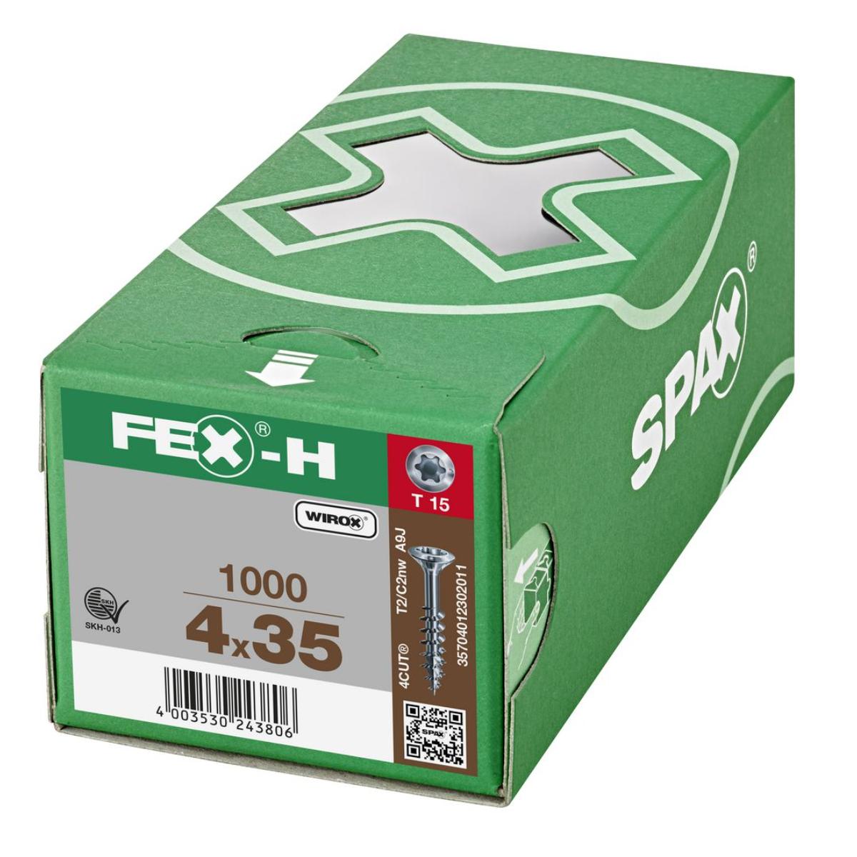 SPAX FEX-H BR T-STAR PLUS T15 TEILGEWINDE WIROX 1000 Stück