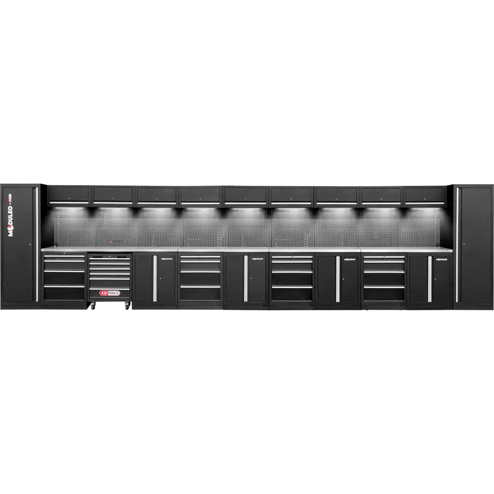 KS TOOLS Werkstatt-Schranksystem, gerade, 7320 x 500 mm, Variante 2