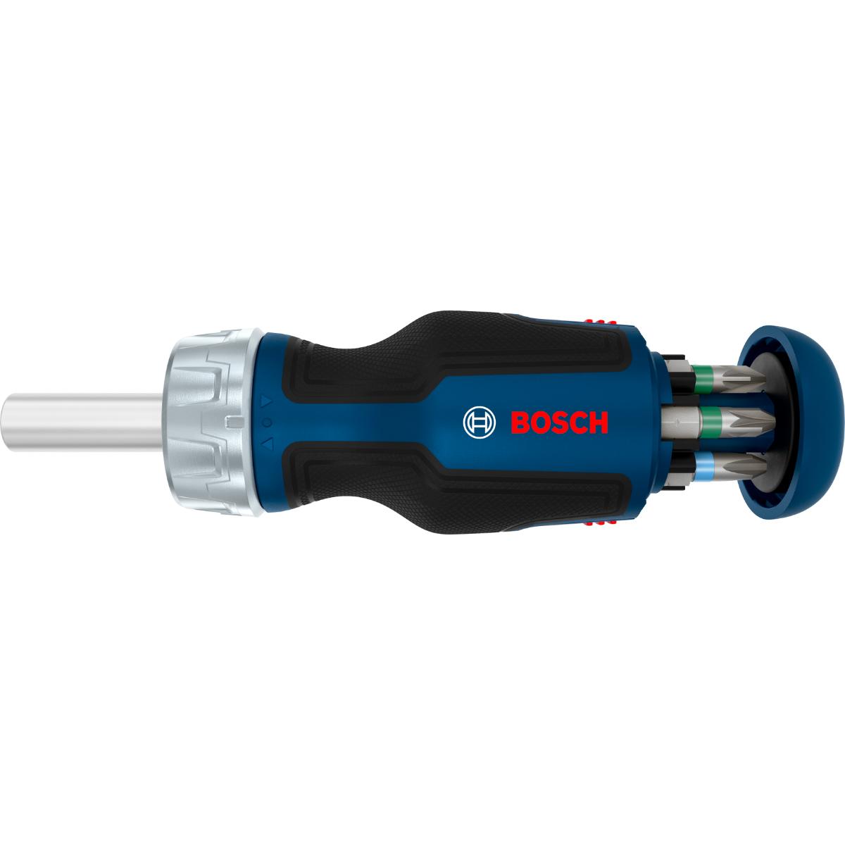 Bosch Stubby-Bit-Ratschenschraubendreher mit Magazin, 6 Bits