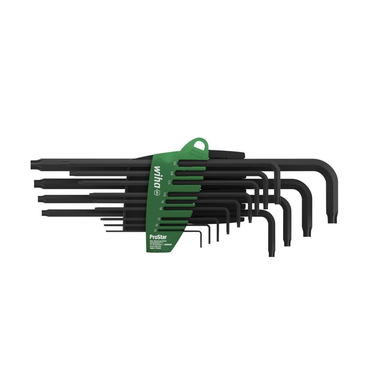 Wiha Stiftschlüssel Set im ProStar Halter TORX 13-teilges Set schwarzoxidiert in SB-Kartonverpackung