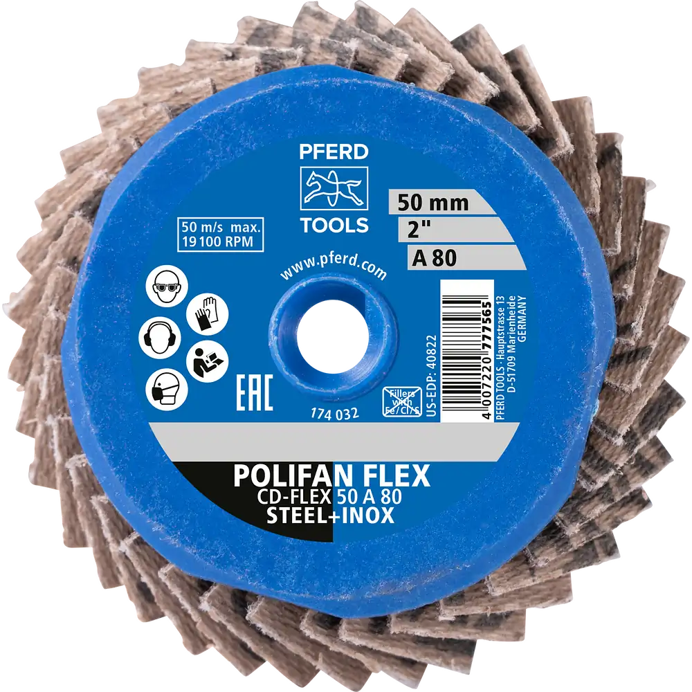 PFERD TOOLS COMBIDISC Korund Mini-POLIFAN CD Ø 50mm A40 für universelle Anwendungen