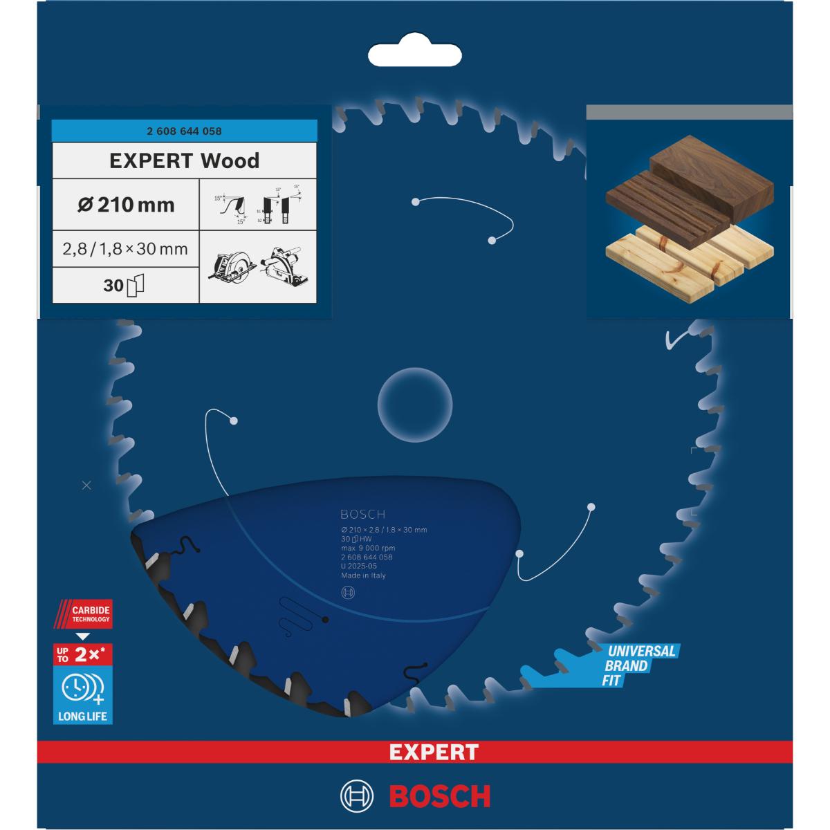 Bosch Kreissägeblatt Expert for Wood ø 210 mm