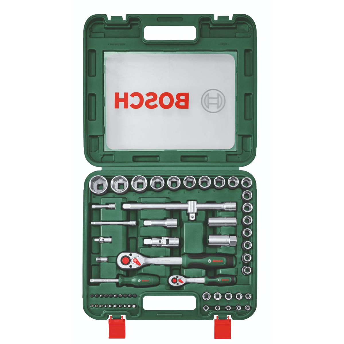 Bosch Handwerkzeuge 1/4"- + 1/2"-Ratschen-Set 60-teilig