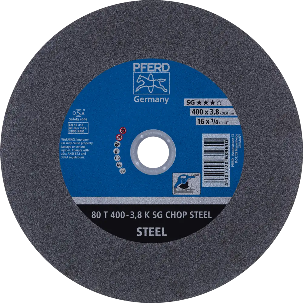 PFERD TOOLS Trennscheibe Metallkreissäge T mm Leistungslinie SG CHOP STEEL für Stahl