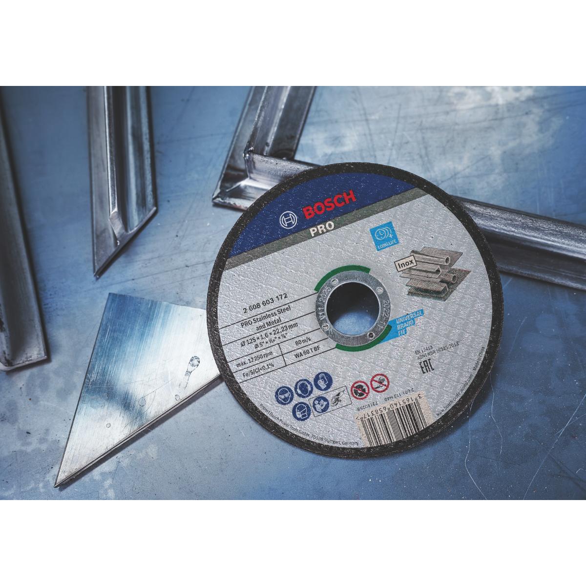 2608626114BO Bosch PRO Stainless Steel and Metal Trennscheibe, gerade, 100 Stück