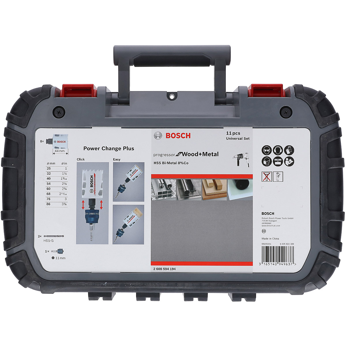 Bosch Lochsägen-Set Progressor for Wood and Metal, 11-teiliges Elektrikerset, 25-86 mm
